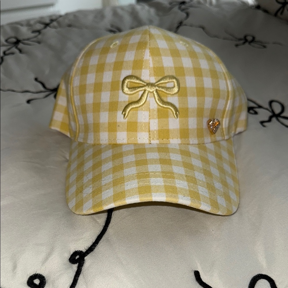 Yellow Gingham Cap with Bow